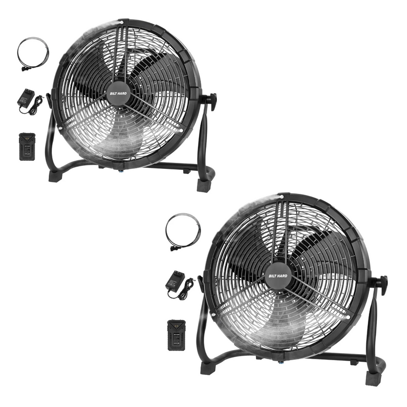 BILT HARD 16" Outdoor Misting Fan: Battery Operated with 15600mAh Detachable Battery & Misting Function