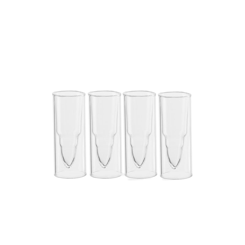 50 Caliber Shot Glasses Set - Set of 4 - Each holds 2 Ounces - Tactical Bullet Casings Shot Glasses by The Wine Savant