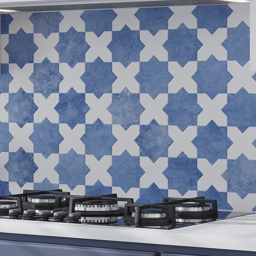 Cornflower Blue 5x5 Matte Star Ceramic Tile (27 pack, 5.37 sq ft/case)