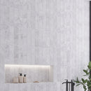 Soft Gray White 16x48 Matte Ceramic Large Format Tile (3 pack, 15.5 sq ft/case)