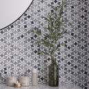 Gray White 12x15 Polished Floral Marble Mosaic Tile (5 pack, 6.18 sq ft/case)