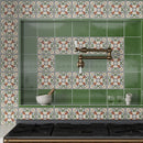 Terracotta Blue Green 6x6 Matte Square Porcelain Tile (19 pack, 4.65 sq ft/case)