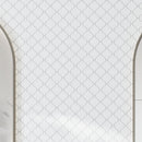 Snow White 10x11 Polished Arabesque Thassos Marble Mosaic Tile (5 pack, 3.75 sq ft/case)