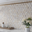 Light Taupe Beige 9x13 Polished Hexagon Porcelain Mosaic Tile (9 pack, 7.09 sq ft/case)