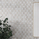 Thassos White, Wooden Grey 10x11 Polished Arabesque Marble Mosaic Tile (5 pack, 4 sq ft/case)