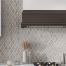 Wooden Grey, Bianco Carrara 9x10 Polished Fan Fish Scale Marble Mosaic Tile (5 pack, 3 sq ft/case)
