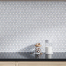 Pristine White Gray 11x12 Polished Hexagon Thassos Carrara Blue Celeste Marble Mosaic Tile (5 pack, 4.59 sq ft/case)