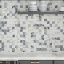 Classic White with Gray 12x12 Matte Square Porcelain Mosaic Tile (11 pack, 10.76 sq ft/case)