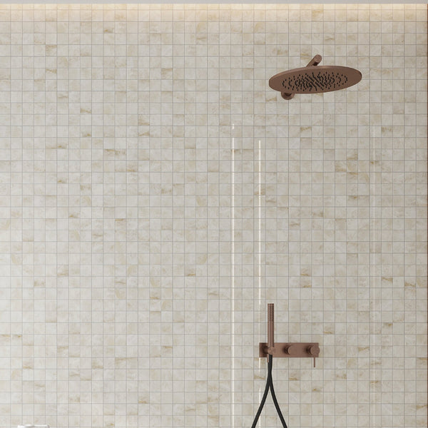 Light Cream Beige 12x12 Lappato Square Porcelain Mosaic Tile (5 pack, 4.84 sq ft/case)