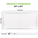 2x4 FT 50W/40W/30W White LED Flat Panel Troffer Light, 115LM/W, 5000K, 0-10V Dimmable (6-PACK)