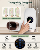 LX7 LCD Touchscreen Hand Massager, Heated Air Compression, Lunar White