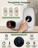 LX7 LCD Touchscreen Hand Massager, Heated Air Compression, Cloud Gray