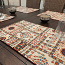 DaDalogy Bedding Set of 4-Pieces Light White Mughal Floral Botanical Cottage Fleur Tapestry Placemats 13” x 19” (18196)