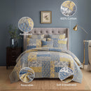 DaDa Bedding Honey Cove Garden Floral Paisley Cottage Patchwork Bedspread Set (JHW-957)