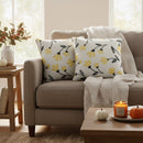DaDa Bedding Yellow Fleur Floral Botanical Spring Tapestry Throw Pillow Cover, 16" x 16" (18112)