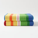 DaDa Bedding Colorful Striped Rainbow Reversible Plush Luxe Flannel Fleece Throw Blanket (XY9867)
