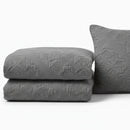DaDa Bedding Floral Vintage Stone Wash Grey Matelassé Ash Silver Diamond Pattern Quilted Bedspread Set (JHW855)