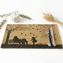 DaDalogy Bedding Set of 4 Pieces Autumn Birds Blessing Tapestry Dining Placemats 13” x 19” (Thanksgiving)