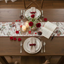 DaDa Bedding Sweet Heart Love Notes Pink Floral Woven Tapestry Dining Table Runner (18273)