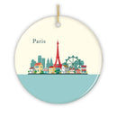 Paris Christmas Ornament, Landmarks in France Illustration