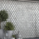 Silver 11x11 Glossy Fan Fish Scale Glass Mosaic Tile (10 pack, 8.48 sq ft/case)
