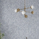 Flint Gray 11x12 Polished Herringbone Bardiglio Nuvolato Bianco Carrara Marble Mosaic Tile (5 pack, 4.51 sq ft/case)