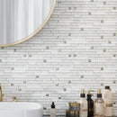 White 12x12 Glossy Matte Brick Glass Mosaic Tile (5 pack, 4.83 sq ft/case)