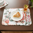 DaDa Bedding Set of 4-Pieces Romantic Roses Pink Floral Quilted Dining Placemats 13” x 19” (879) by DaDalogy Bedding Collection
