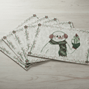 DaDa Bedding Set of 4-Pieces Magical Snowman Holiday Tapestry Placemats 13” x 19” (9733)