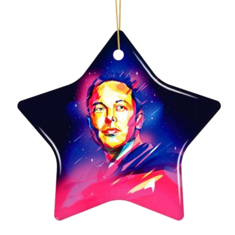 Elon Musk Christmas Ornament, Abstract Digital Art Tesla and SpaceX