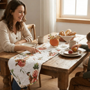 DaDa Bedding Romantic Roses Pink White Lovely Floral Quilted Dining Table Runner (879) by DaDalogy Bedding Collection