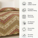 DaDa Bedding Rustic Bohemian Cranberry Sage Chevron Floral Bedspread Set (JHW-924)