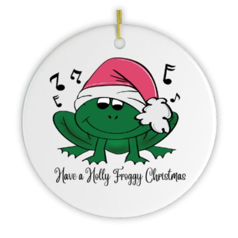 Singing Frog Christmas Ornament