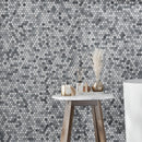 White Gray 11x12 Polished Penny Round Bardiglio Nuvolato Carrara Marble Mosaic Tile (5 pack, 4.83 sq ft/case)