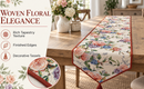 DaDa Bedding Vintage Romantic Roses Lovely Pink Floral Woven Tapestry Dining Table Runner (879)