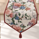 DaDa Bedding Vintage Romantic Roses Lovely Pink Floral Woven Tapestry Dining Table Runner (879)