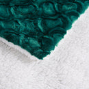 DaDa Bedding Mermaid Scales Emerald Green Blue w/ Sherpa Backside Faux Fur Throw Blanket (BL-171805)