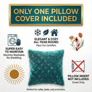 DaDa Bedding Jewel Tones Emerald Green Blue Luxury Faux Fur Throw Pillow Cover (171805)