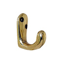Versatile Small Wardrobe Hook in Solid Polished Brass for Home Organization