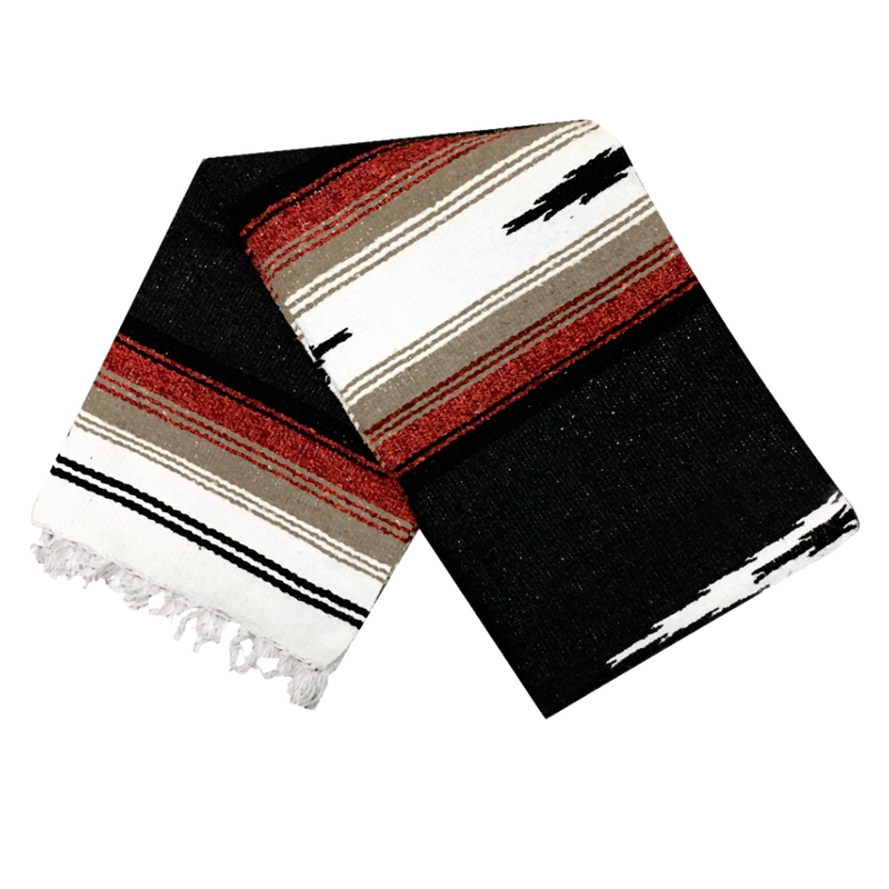 Black Baja Multi Diamond Yoga Blanket