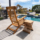 Telluride Teak Outdoor Sun Lounger Steamer by NORDICTEAK.COM