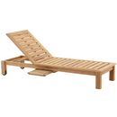 Cancun Natural Teak Outdoor Chaise Lounger with Side Table by NORDICTEAK.COM