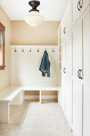 Traditional Milk Glass Semi-Flush Ceiling Light | 8.25"