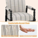 Upholstered Accent Chair with Rubber Wood Frame for Living Room-Beige by DirectDeals