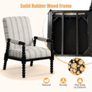 Upholstered Accent Chair with Rubber Wood Frame for Living Room-Beige by DirectDeals