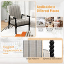 Upholstered Accent Chair with Rubber Wood Frame for Living Room-Beige by DirectDeals