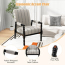 Upholstered Accent Chair with Rubber Wood Frame for Living Room-Beige by DirectDeals
