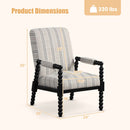 Upholstered Accent Chair with Rubber Wood Frame for Living Room-Beige by DirectDeals