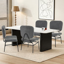 Upholstered Accent Chair Sherpa Reading Chair with Sponge Padding-Gray