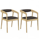 Upholstered Armchairs Set of 2 with Cozy Backrest and Padded Seat Cushion-Brown by LJGDeals